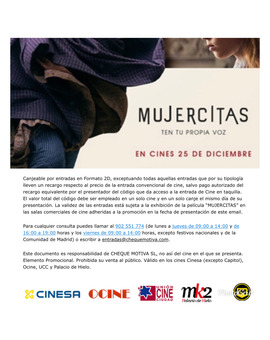 Regalo Codigo  para 2 Entradas