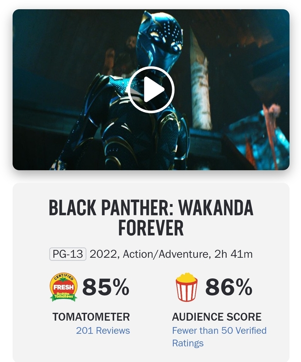 Buenas valoraciones generales para Wakanda forever
