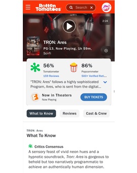 Tron: Ares - Rotten Tomatoes