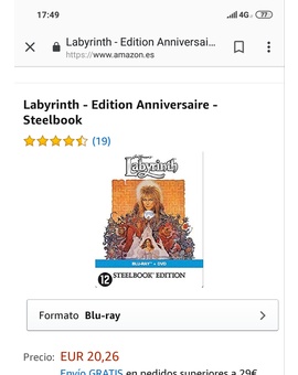 Ayuda steelbook dentro del laberinto uk