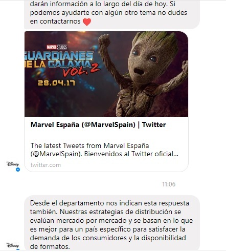Respuesta de Disney sobre la edicion 4K en España.... no veo muchas esperanzas