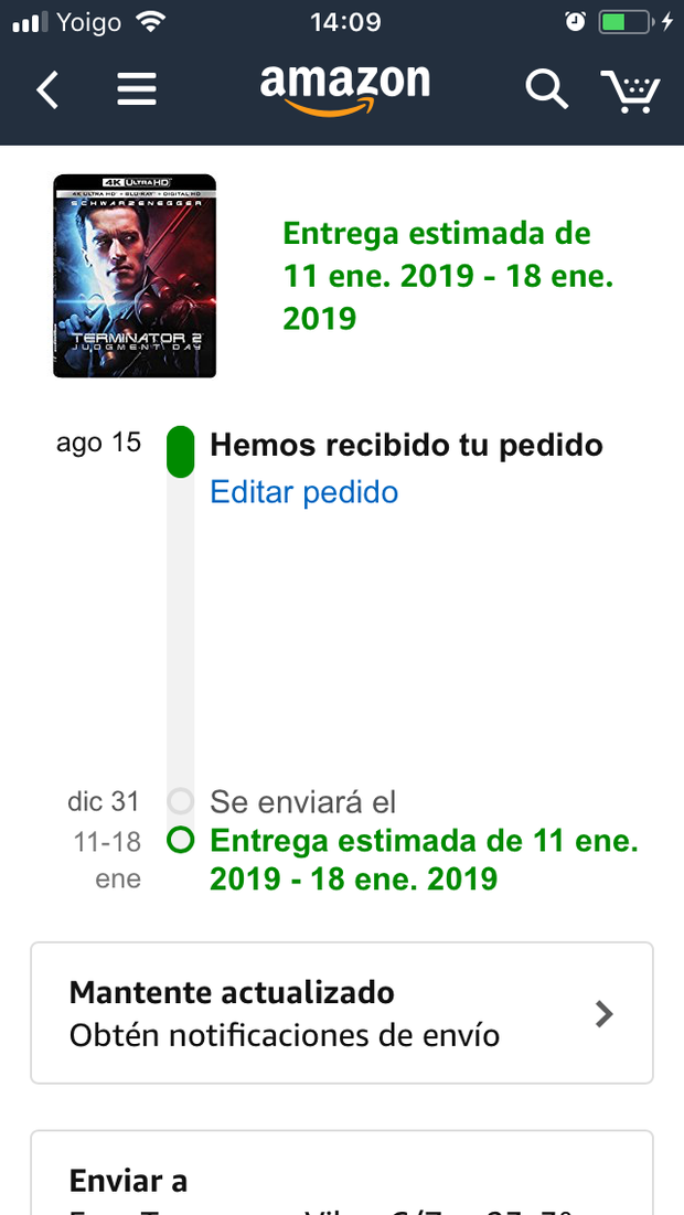 Amazon.com el retraso que os comento, recibí el otro día el correo