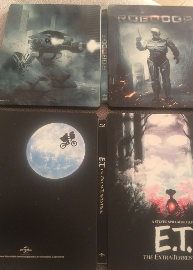 Steelbooks de E.T y ROBOCOP vaya pedazos los dos