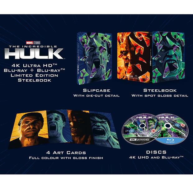 el increible hulk (2008) 4k +bluray 2d steelbook ED-limitada exclusivo zavvi.es. para reservar ya!