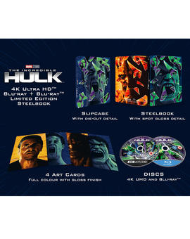 el increible hulk (2008) 4k +bluray 2d steelbook ED-limitada exclusivo zavvi.es. para reservar ya!