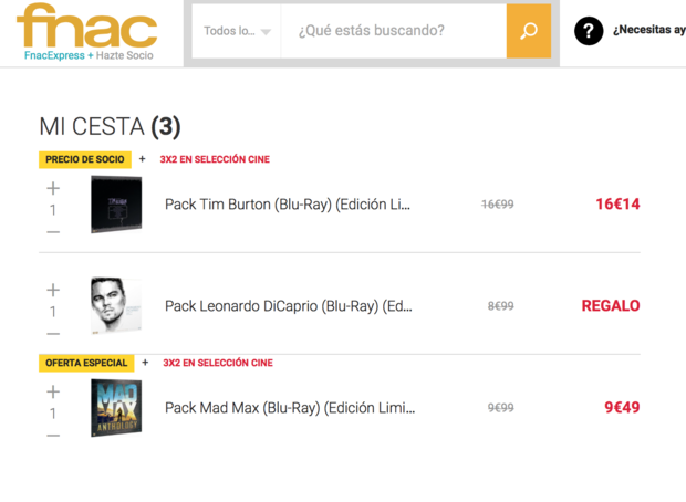 OFERTACA FNAC 3X2
