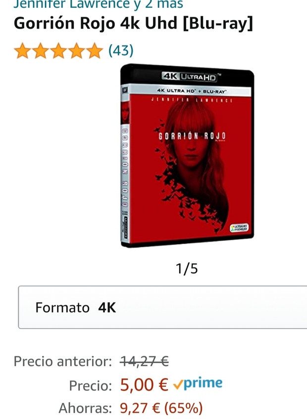 Gorrión rojo 4K a 5€