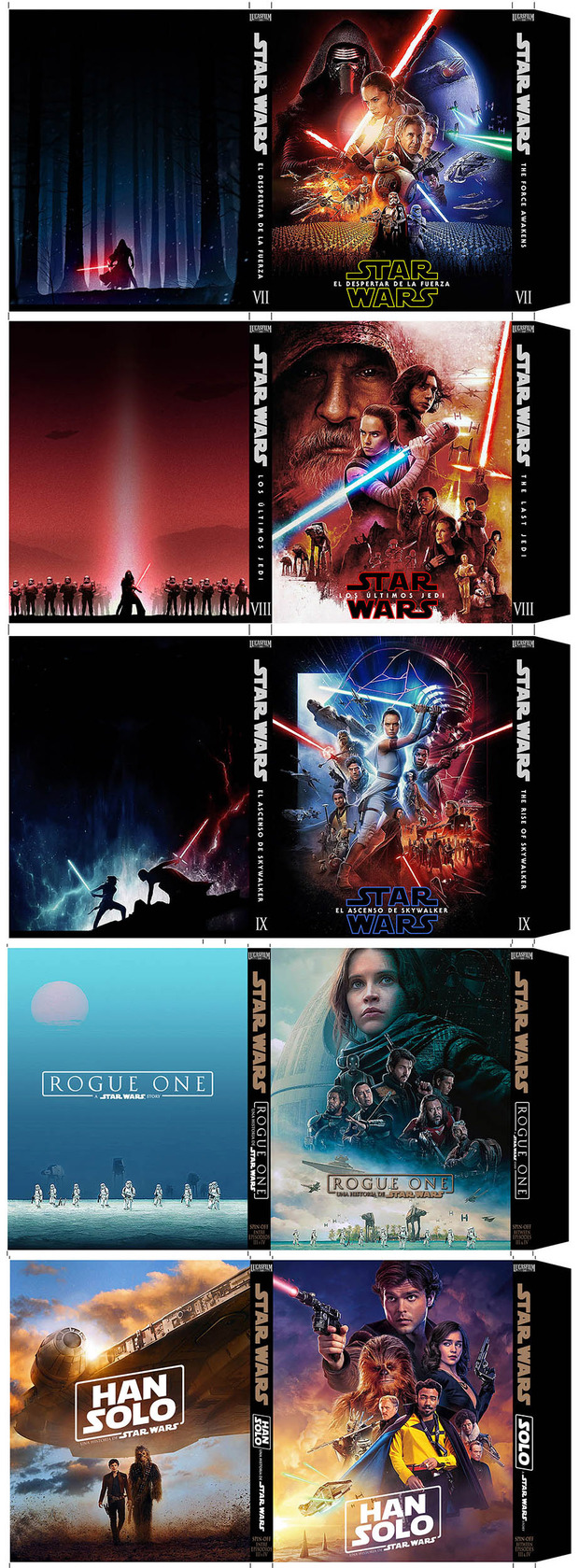 Star Wars - slipcover nueva trilogia y spin-off