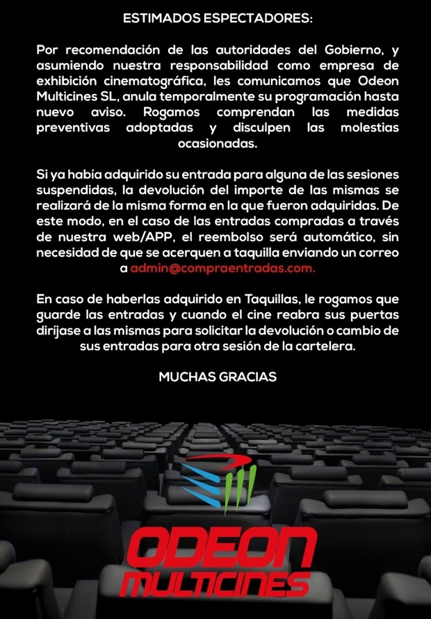 Odeon Multicines también cierra