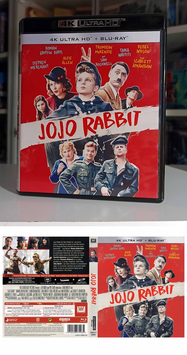 Jojo Rabbit 4k Alemán y su caratula en castellano