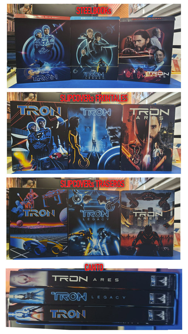 Trilogía TRON steelbook + fundas custom