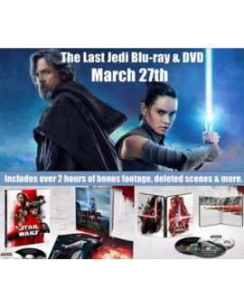 4K/Blu-Ray/DVD de The last Jedi, en USA, ya tiene fecha.