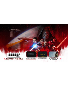 Listado de capitulos del BlyRay Star Wars Episodio VIII Los Últimos Jedi (SPOILERS para quiern no haya visto la pelicula)