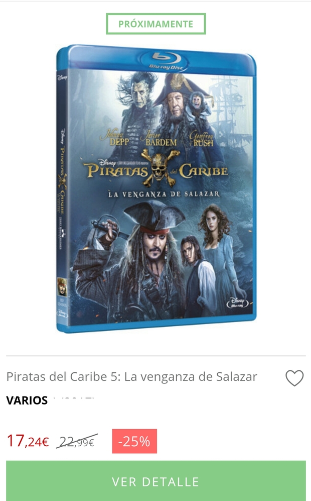 reservada piratas del caribe 25% descuento