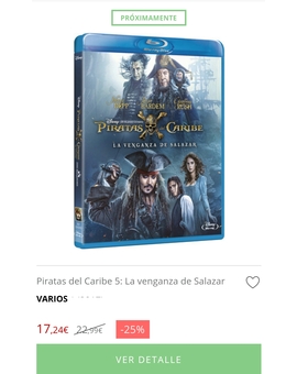 reservada piratas del caribe 25% descuento