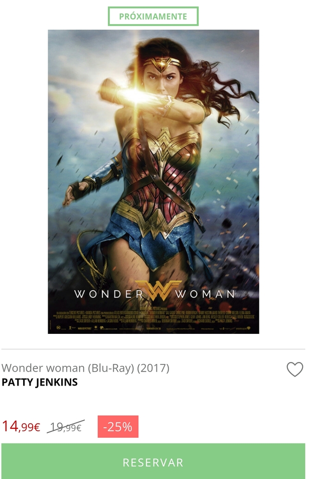 reservada wonder woman 25% descuento