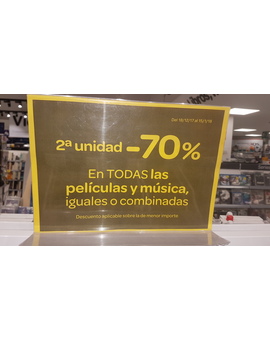 oferta 70% en la segunda unidad...carrefour