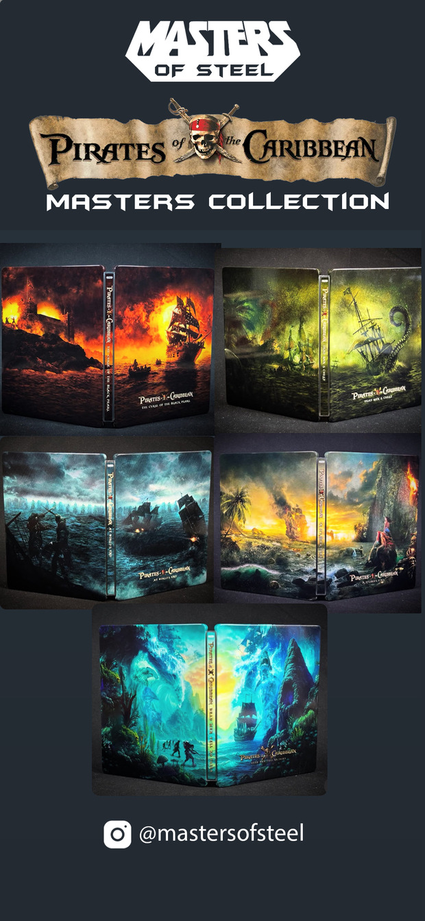 Pirates of the Caribbean “Masters Collection” Custom Steelbooks by @mastersofsteel en Instagram 