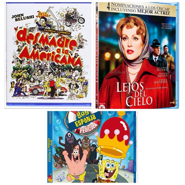 Busco estas pelis (Lejos del cielo, desmadre a la americana y Bob esponja la película) 