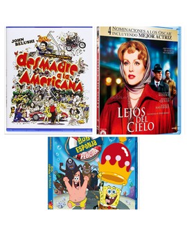 Busco estas pelis (Lejos del cielo, desmadre a la americana y Bob esponja la película) 