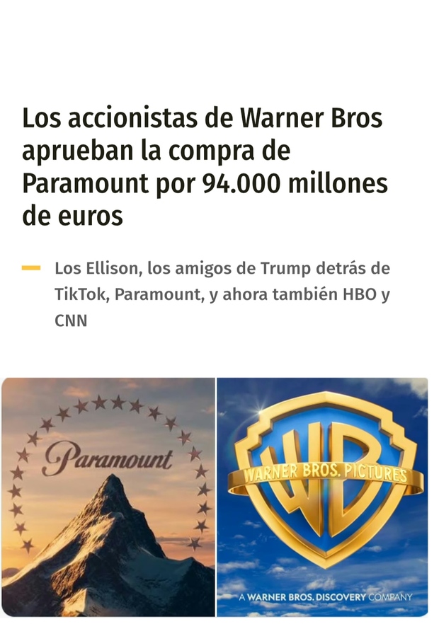 Oficial, Paramount compra warner 