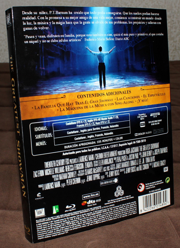 Custom Slipcover El Gran Showman trasera
