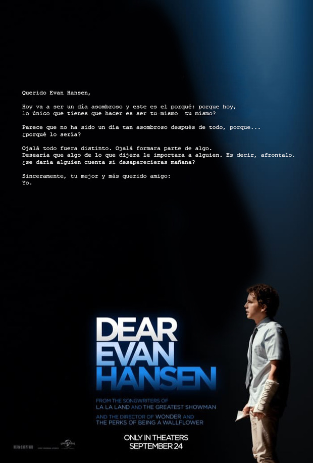 Por fin... Trailer de Querido Evan Hansen