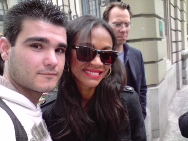 Con Zoe Saldana