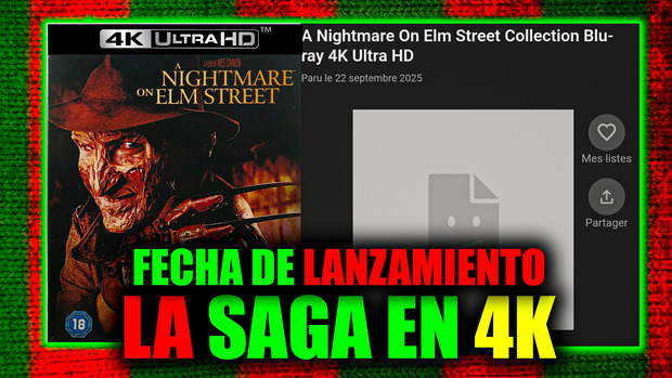Pesadilla en Elm Street la saga confirmada en Blu Ray 4K UHD para septiembre de 2025 