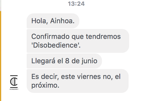 En Mallorca tendremos la oportunidad de ver Disobedience