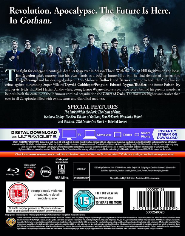 gotham temporada 3 bluray Reino Unido