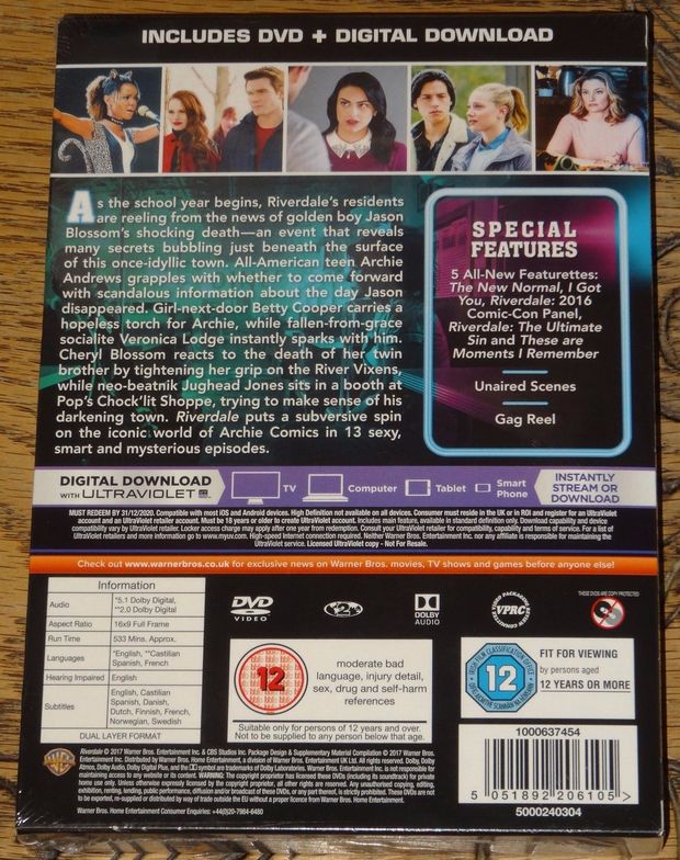 Riverdale temporada 1 edición RU dvd
