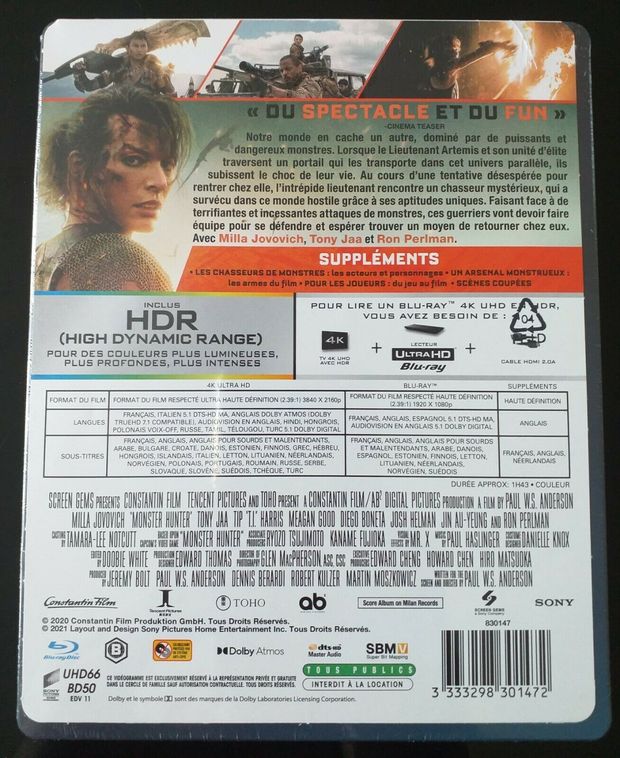 Monster Hunter. 4K+blu-ray. Steel francés