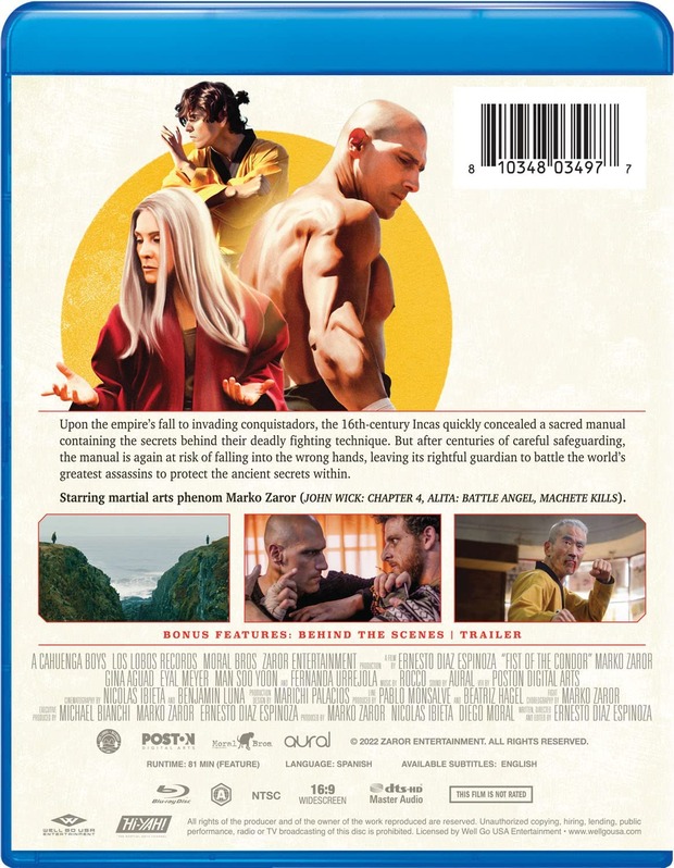 El puño del cóndor. En blu-ray en USA