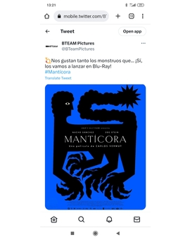 Confirmada Manticora en Blu-ray
