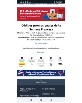 Código descuento en amazon.fr