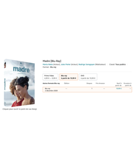 Bluray de Madre en Francia
