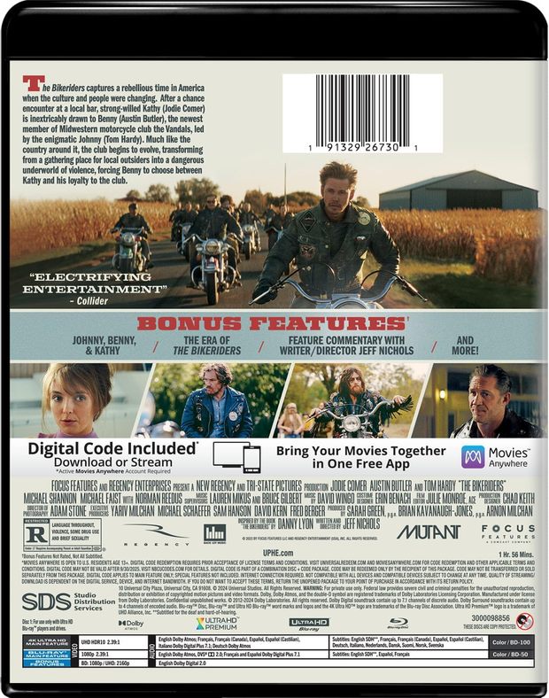 La edición 4K de USA de 'The Bikeriders" lleva audio en castellano