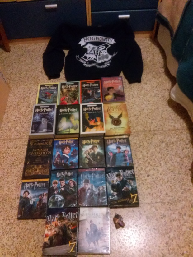 Toda mi coleccion de Harry Potter.