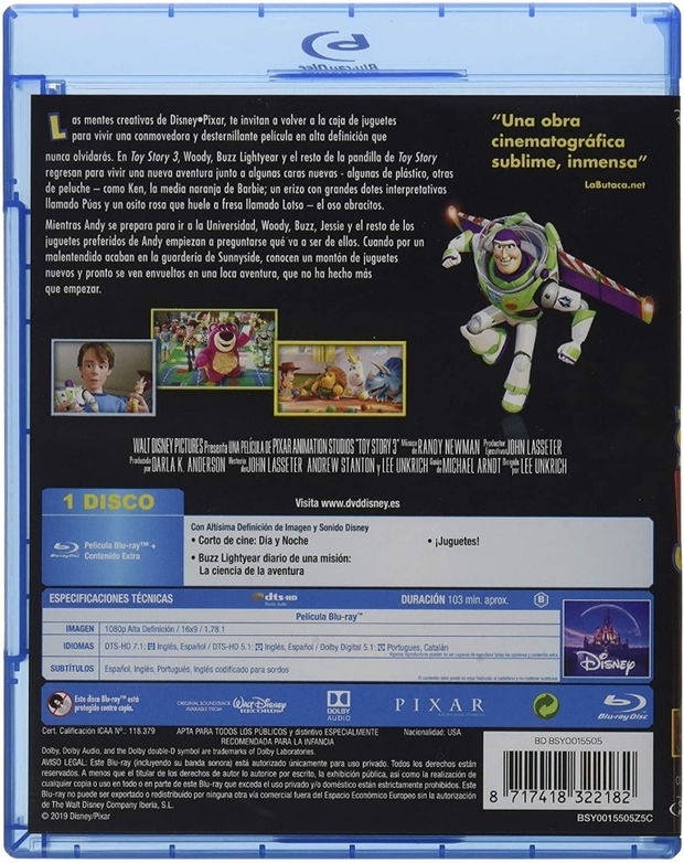 Toy Story 3 ¿sólo 1 disco? 
