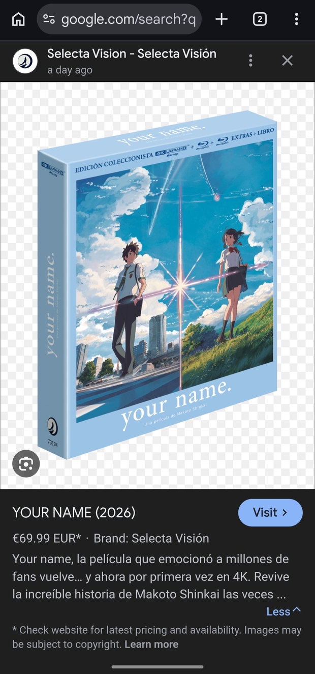 Your Name 4K por Selecta a 70€