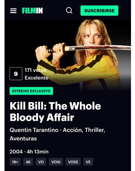 Kill Bill: The Whole Bloody Affair en Filmin