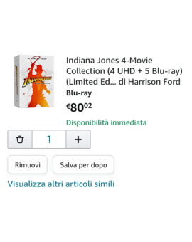 Steels 4k de Indiana Jones en Amazon Italia