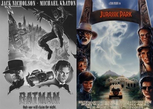 Los carteles perdidos de John Alvin para BATMAN y JURASSIC PARK... entre otras.