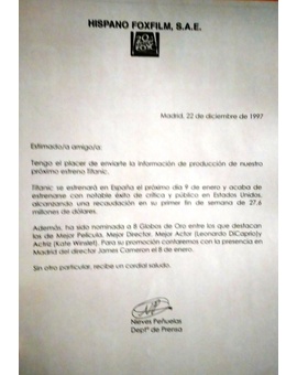 Primera toma de contacto de TITANIC con la prensa española...
