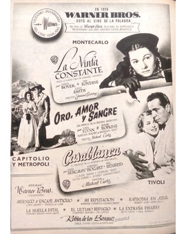 Warner Bros. Hoja publicitaria de sus estrenos 1946. 