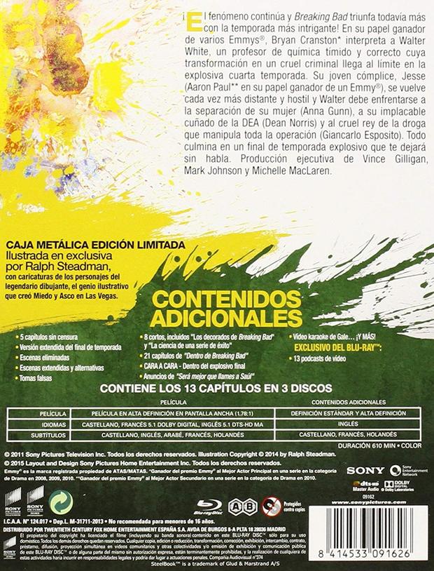 Duda sobre extras en Steelbook Breaking Bad T4
