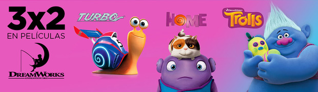 El Corte Inglés. 3x2 en una selección de películas de animación Dreamworks de Sony