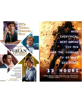 Fechas de salida para 'La Gran Apuesta (Adam McKay, 2015)' & '13 Horas: Los Soldados Secretos de Bengasi (Michael Bay, 2016)'