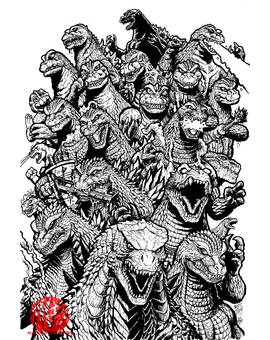 'Godzillas' por Matt Frank